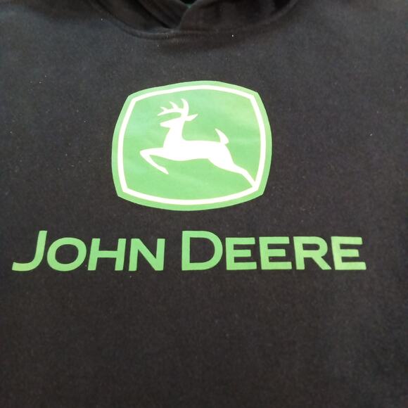 John Deere Kids Hoodie Black Green Logo Youth Large 10/12 - Picture 4 of 6